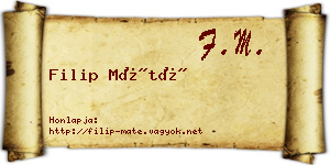 Filip Máté névjegykártya