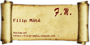 Filip Máté névjegykártya